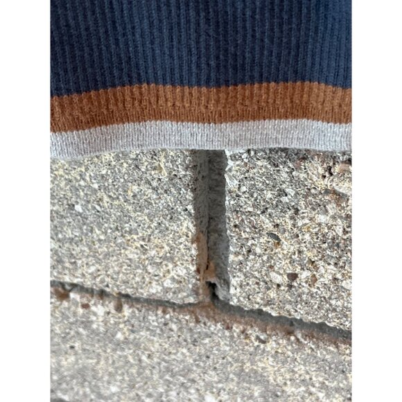 NWT Faherty Womens Mikki Henley Top XL Organic Cotton Colorblock Burgundy/Gray/W - Picture 7 of 8